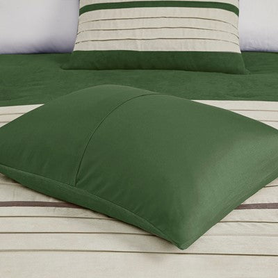 Madison Park Palmer 7 Piece Comforter Set in Green, Queen MP10-7488