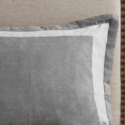 Madison Park Dax 7 Piece Microsuede Comforter Set in Gray, Queen MP10-7667