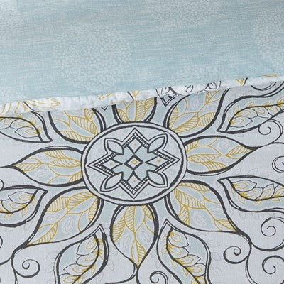 Madison Park Lucinda 7 Piece Reversible Cotton Sateen Comforter Set in Seafoam, Queen MP10-5267