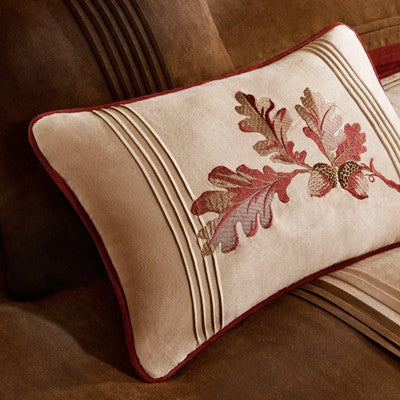 Madison Park Jackson Blocks 7 Piece Comforter Set in Red, Queen MP10-283