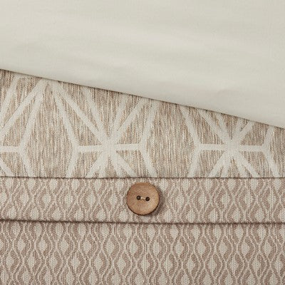Madison Park Signature Grace Geometric Jacquard Comforter Set in Taupe, King MPS10-485
