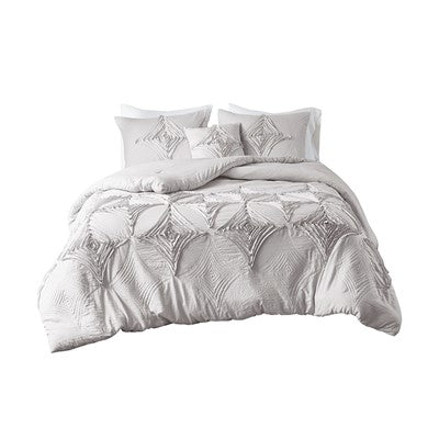 Madison Park Colette 4 Piece Comforter Set in Grey, King / Cal King MP10-7338