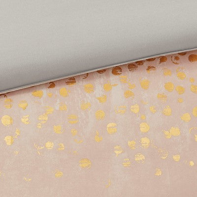 Madison Park Midnight Garden 7 Piece Metallic Print Comforter Set in Blush, Cal King MP10-7059