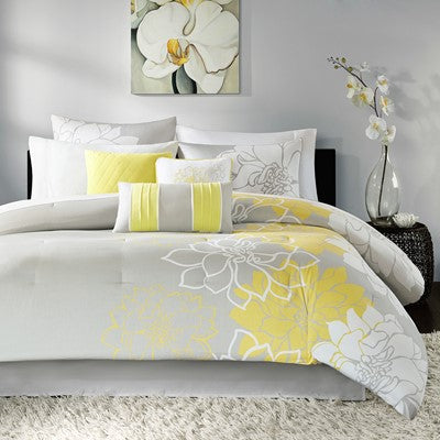 Madison Park Lola Comforter Set in Yellow, Queen MP10-173