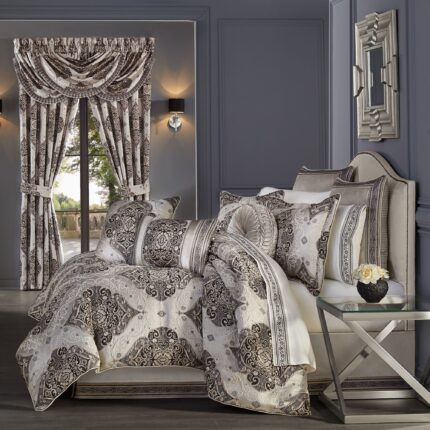 Vera 4 Piece Comforter Set in Silver by J.Queen New York