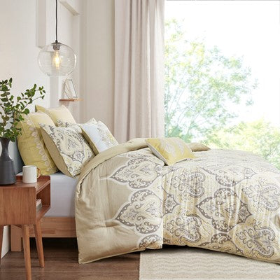 Madison Park Nisha Comforter Set in Yellow, Full / Queen MP10-1586