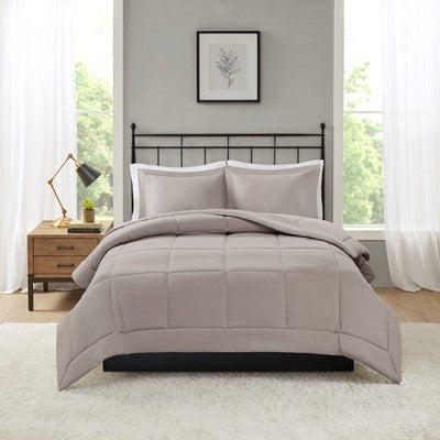 Madison Park Sarasota Microcell Down Alternative Comforter Mini Set in Taupe, Twin MP10-1258