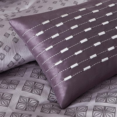 Madison Park Biloxi 7 Piece Comforter Set in Purple, Queen MP10-919