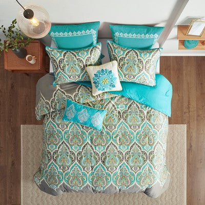 Madison Park Nisha Comforter Set in Teal, King / Cal King MP10-1333