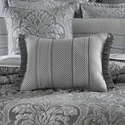 Leonardo Boudoir Decorative Throw Pillow in Charcoal | Satin by J.Queen New York