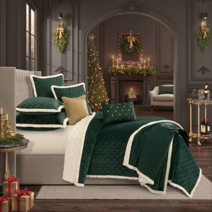 Casey Sherpa Evergreen 3-Piece Quilt Set