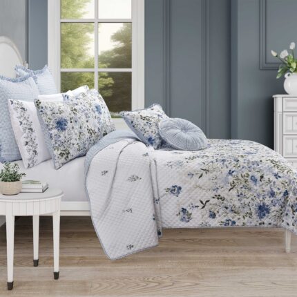 Kourtney Blue 3 Piece Quilt Set