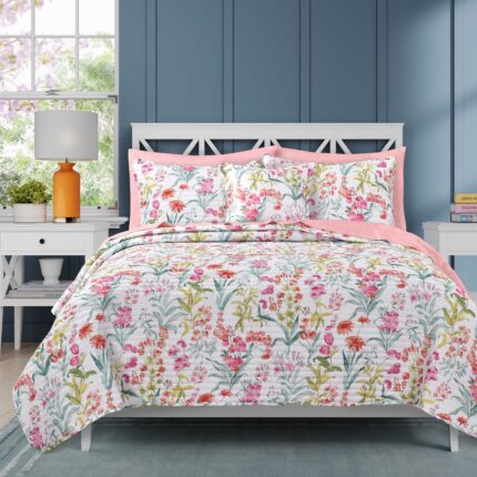 Tallulah Pink 3 Piece Quilt Set