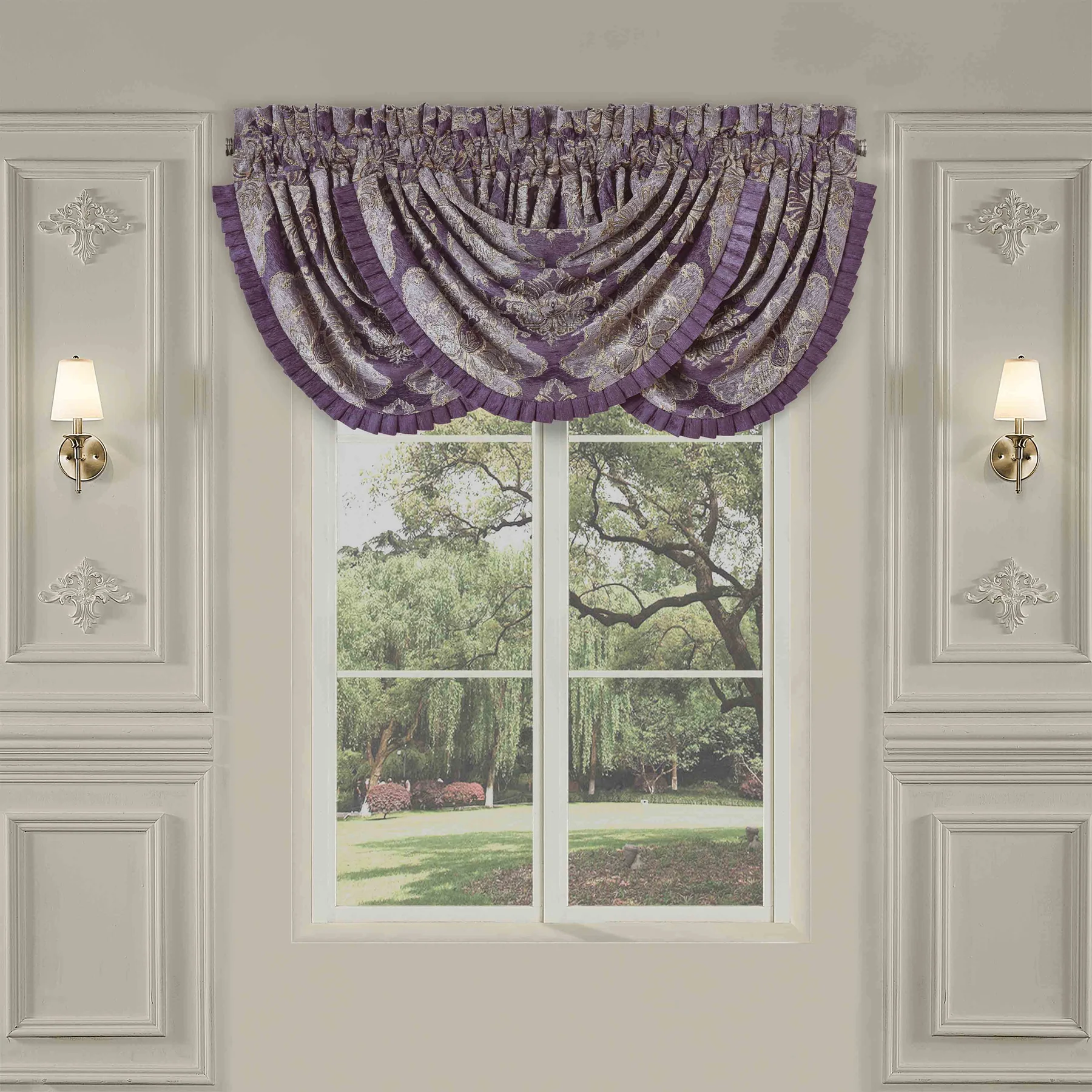 DominiqueLavenderWaterfallWindowValance